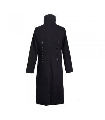 Mens Gothic Coat Stand Collar Punk Rock Coat Windbreaker